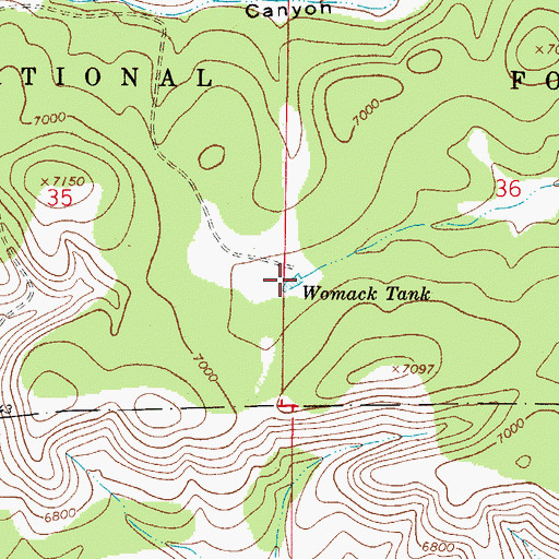 Topographic Map of Womack Tank, NM