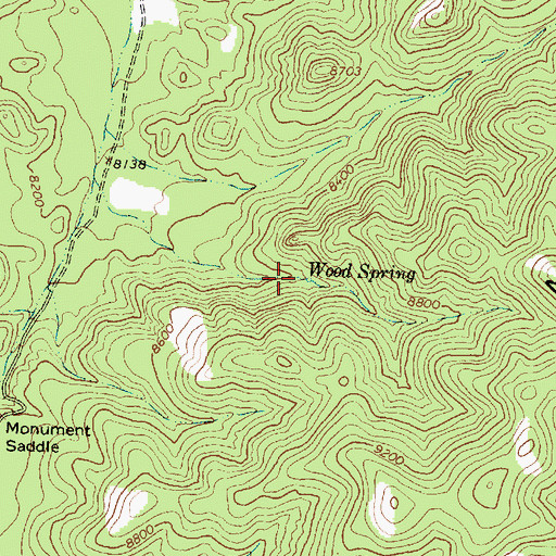 Topographic Map of Wood Spring, NM