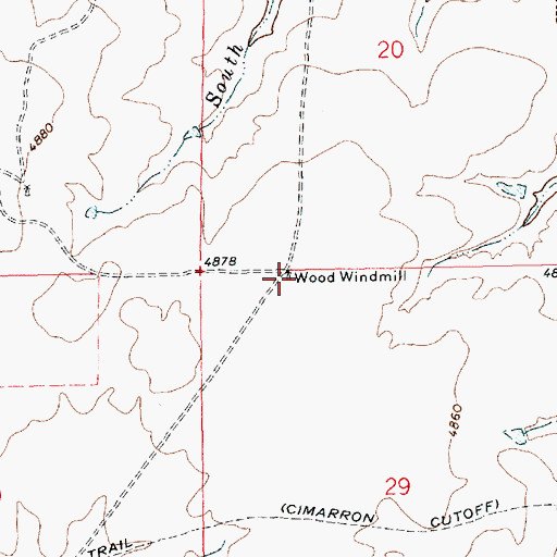 Topographic Map of Wood Windmill, NM