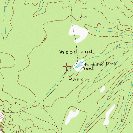 Topographic Map of Woodland Park, NM