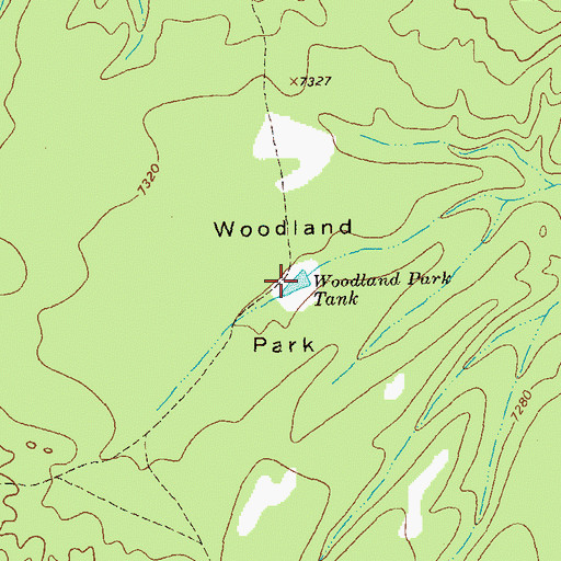 Topographic Map of Woodland Park Tank, NM