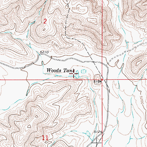 Topographic Map of Woods Tank, NM