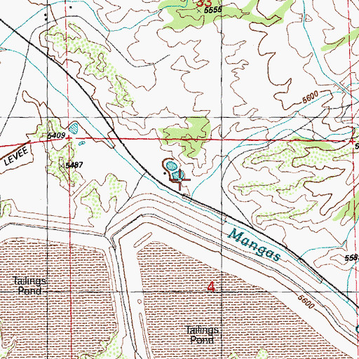 Topographic Map of Woodward Ranch, NM