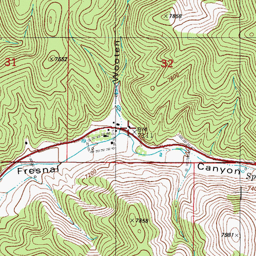 Topographic Map of Wooten Canyon, NM
