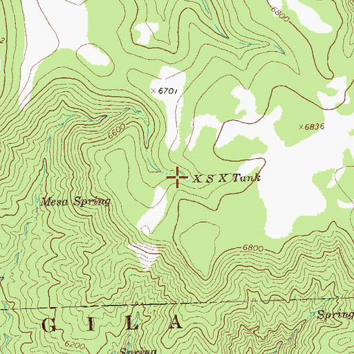 Topographic Map of X S X Tank, NM