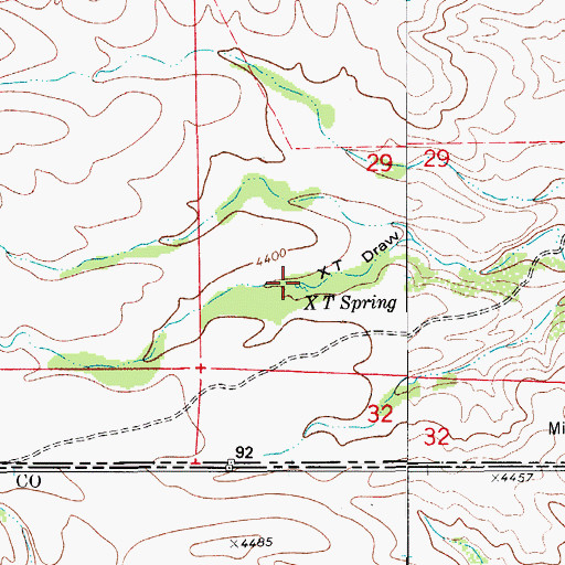Topographic Map of XT Spring, NM