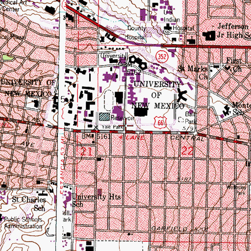 Topographic Map of Yale Park, NM