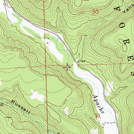Topographic Map of Yankee Gulch, NM