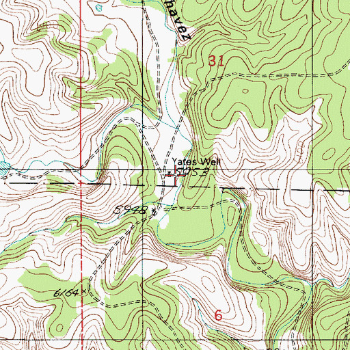 Topographic Map of Yates Well, NM