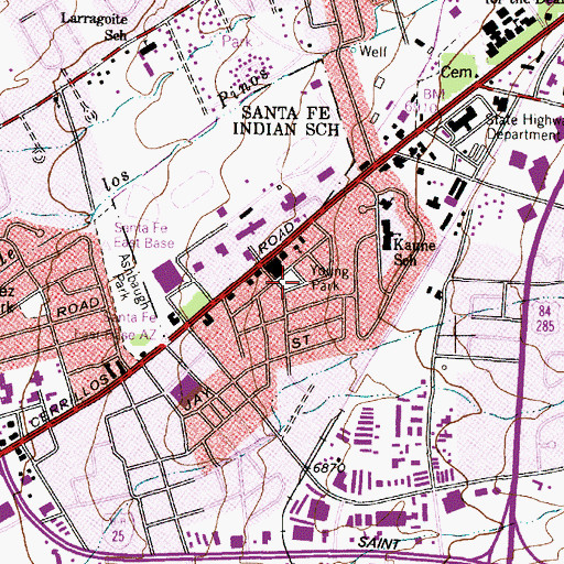 Topographic Map of Young Park, NM