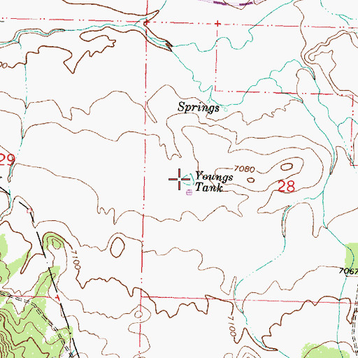 Topographic Map of Youngs Tank, NM