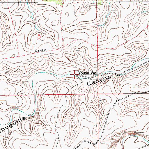Topographic Map of Youse Well, NM