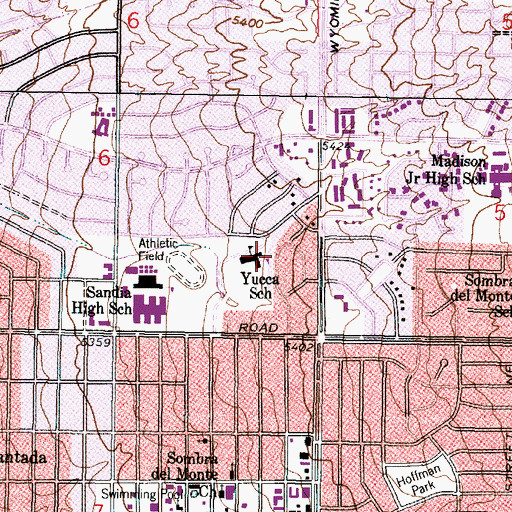 Topographic Map of Yucca School, NM