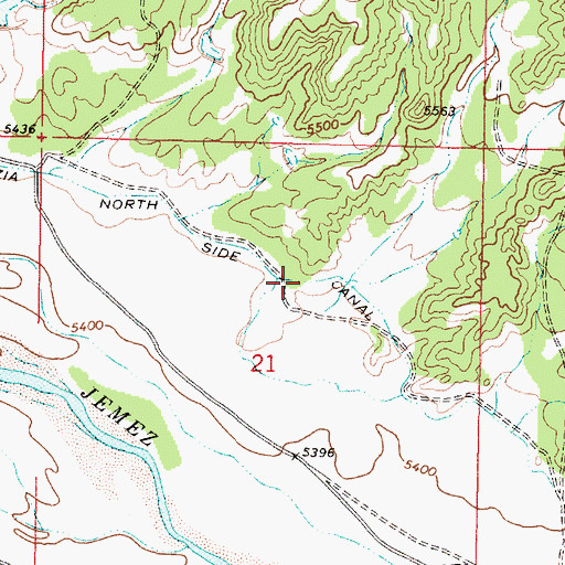 Topographic Map of Zia North Side Canal, NM