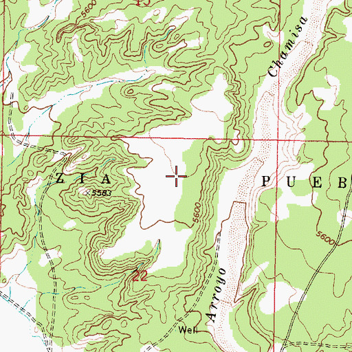 Topographic Map of Zia Pueblo Grant, NM