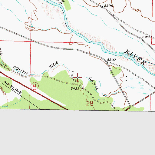 Topographic Map of Zia South Side Canal, NM