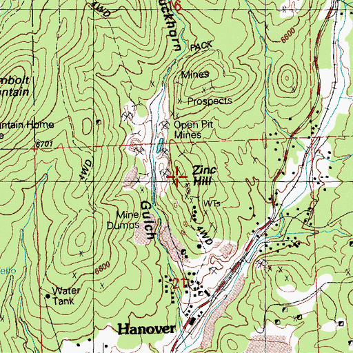 Topographic Map of Zinc Hill, NM