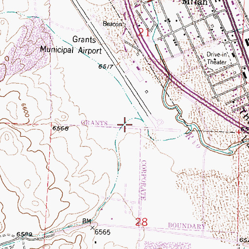 Topographic Map of Zuni Canyon, NM