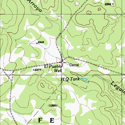 Topographic Map of El Pueblo Well, NM
