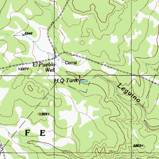 Topographic Map of Head Quarters Tank, NM