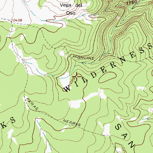 Topographic Map of San Pedro Mountains, NM
