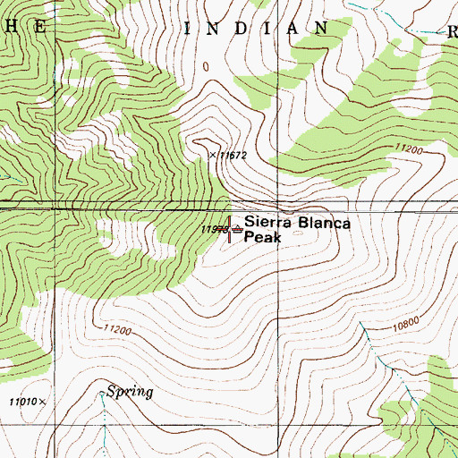 Topographic Map of Sierra Blanca, NM