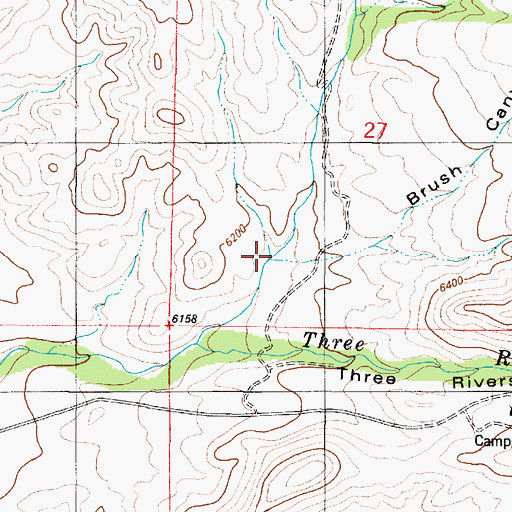 Topographic Map of Brush Canyon, NM