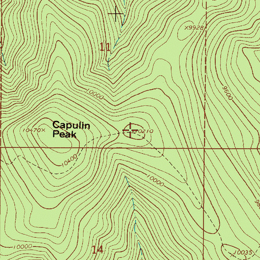 Topographic Map of Casita de Piedra Peak, NM