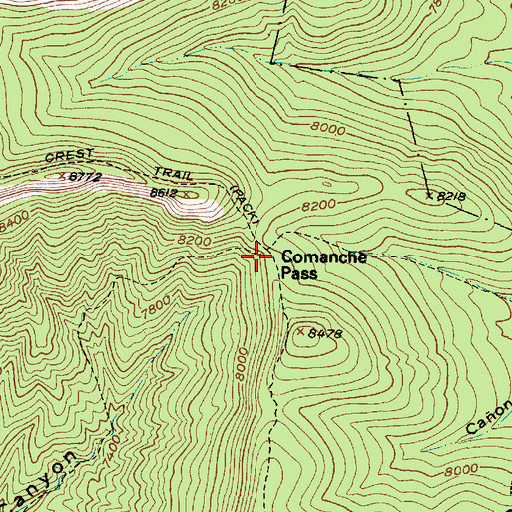 Topographic Map of Comanche Pass, NM