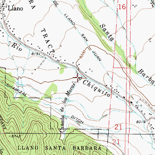 Topographic Map of Caada de las Moras, NM