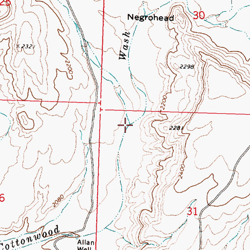 Topographic Map of Pakoon Wash, AZ