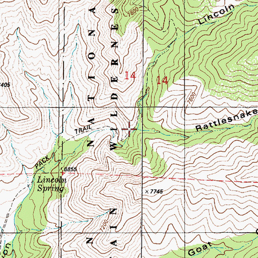Topographic Map of Rattlesnake Canyon, NM