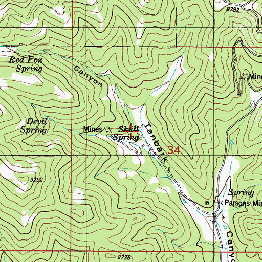 Topographic Map of Skull Canyon, NM