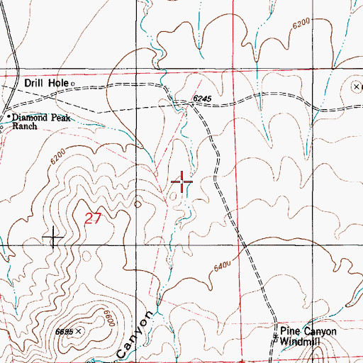 Topographic Map of Wind Canyon, NM