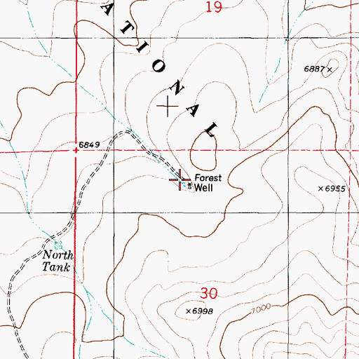 Topographic Map of Harris Well, NM