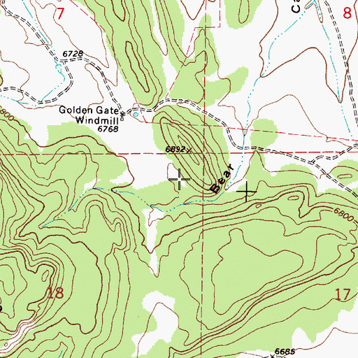 Topographic Map of Rock Tank, NM