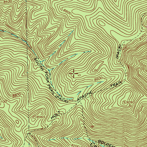 Topographic Map of Camp Creek Saddle, NM
