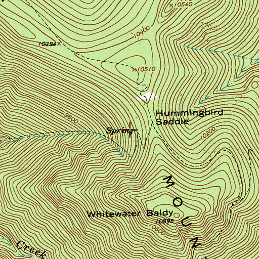 Topographic Map of Hummingbird Spring, NM