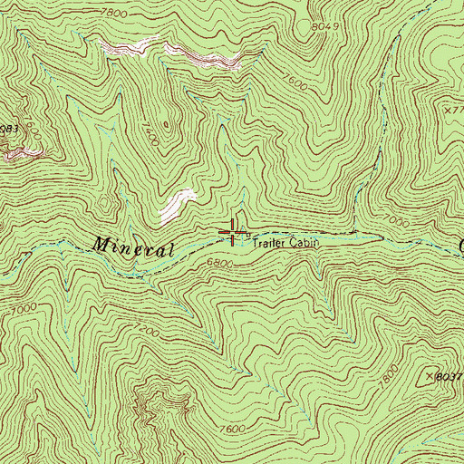 Topographic Map of Trailer Cabin, NM