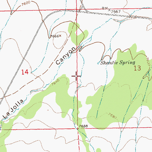 Topographic Map of Shantie Tank, NM