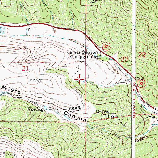 Topographic Map of Mars Tank, NM