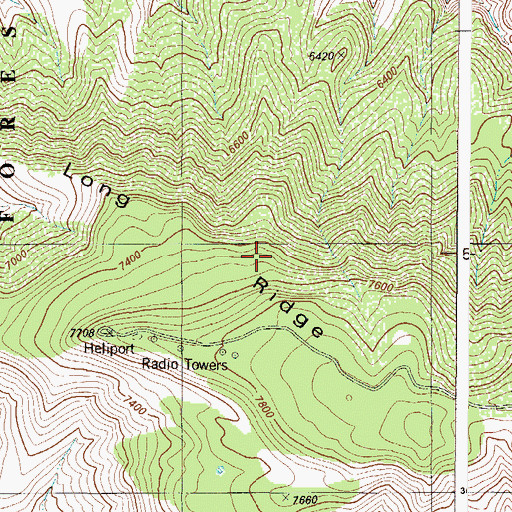 Topographic Map of Long Ridge, NM