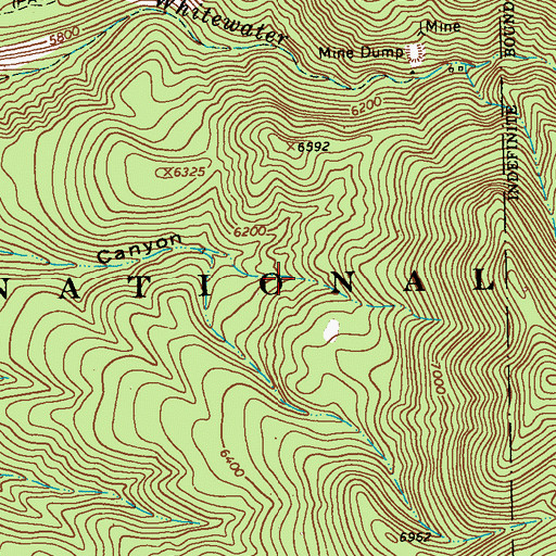 Topographic Map of Burns Spring, NM