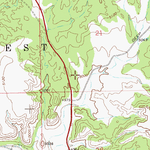 Topographic Map of Leaky Tank, NM
