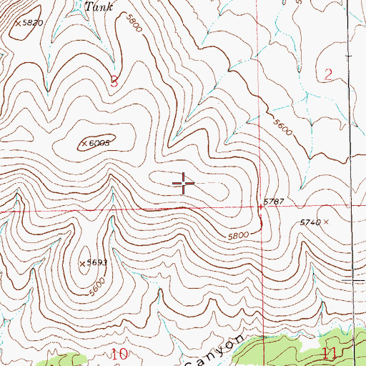 Topographic Map of Long Canyon Water Storage Tank, NM