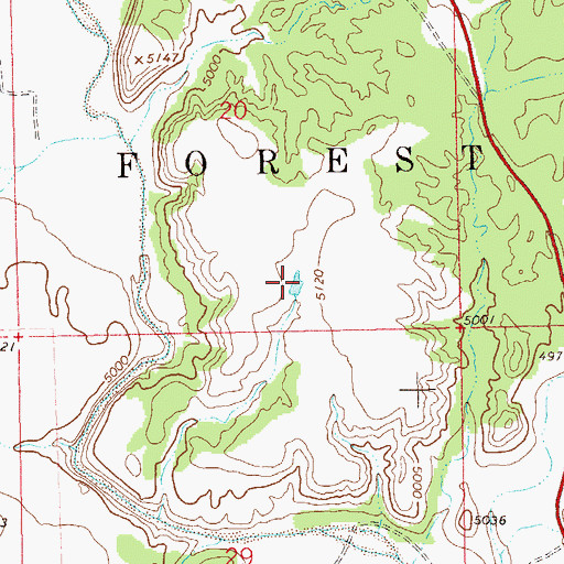 Topographic Map of Section Twenty Tank, NM