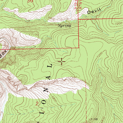 Topographic Map of Bill Lewis Mesa, NM