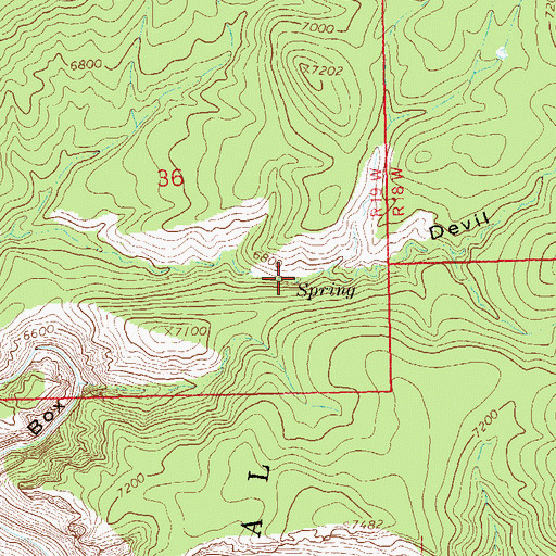 Topographic Map of Devil Spring, NM