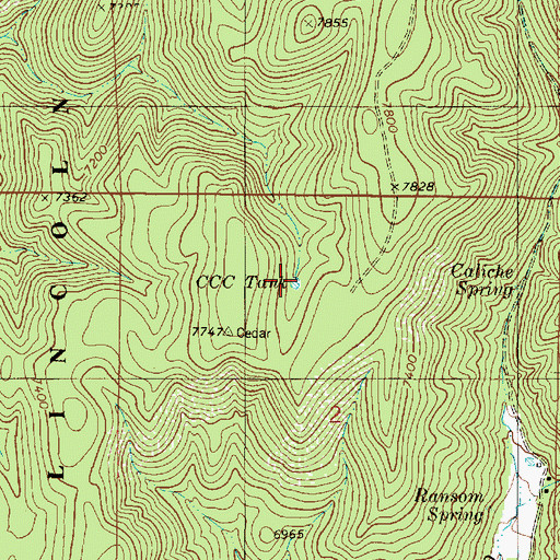 Topographic Map of CCC Tank, NM