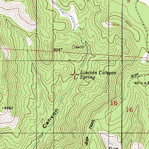 Topographic Map of Lincoln Canyon Spring, NM